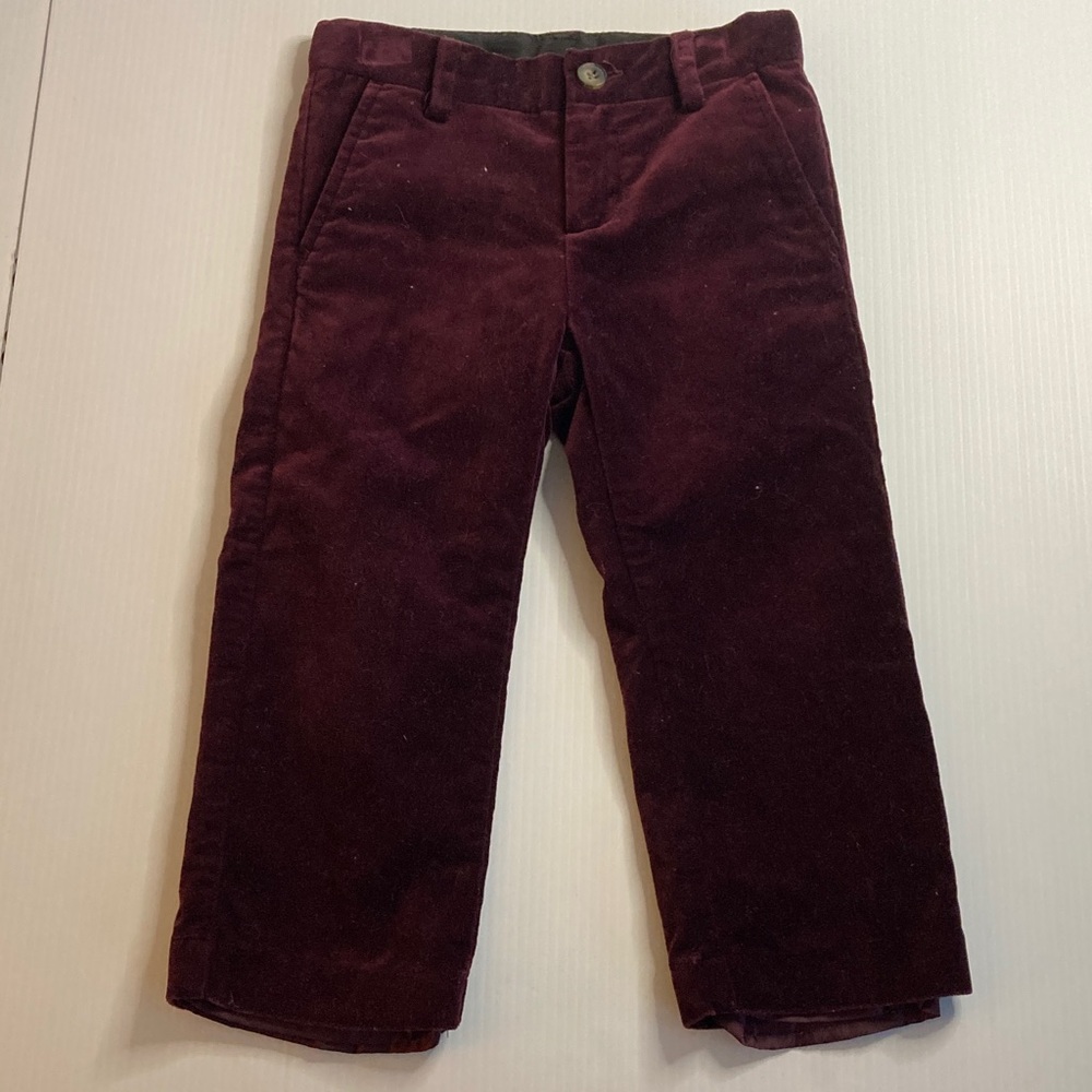 Janie and jack burgundy velvet dress pants size 2T